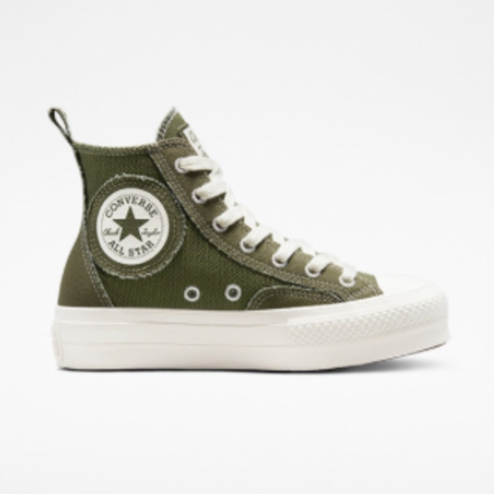 Olive Green Platform Converse